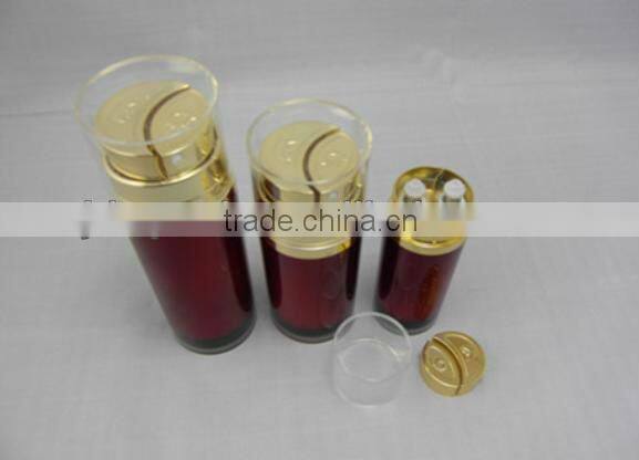 straight round dual chamber cosmetic bottle, lotion bottle, cosmetic container,2x20ml, 2x40ml, 2x60ml