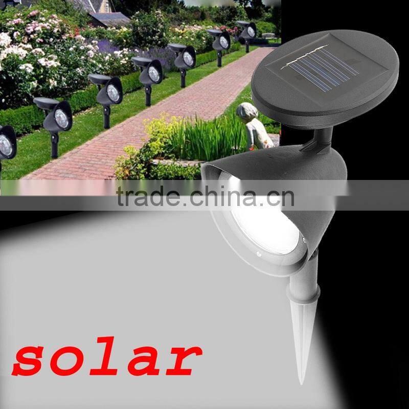 new design plastic black shell 3 strong white leds garden lawn solar light