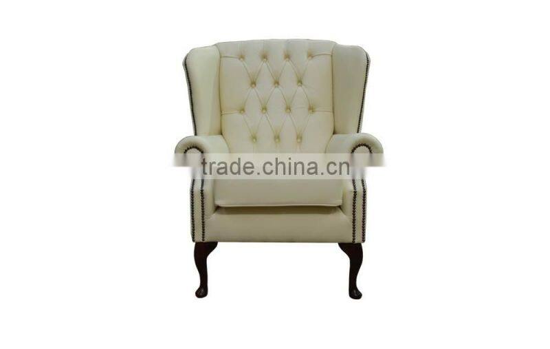 Factory price leather sofa wing back chair single sofa for hotel
