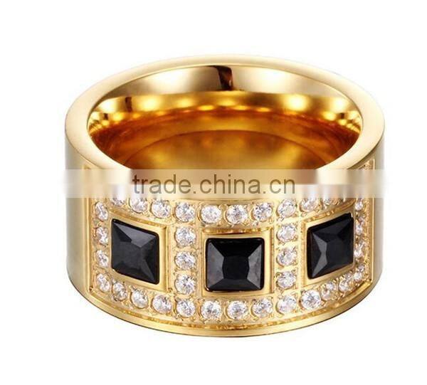 Cheap manufacturer OEM gold stainless steel crystal tibetan ring
