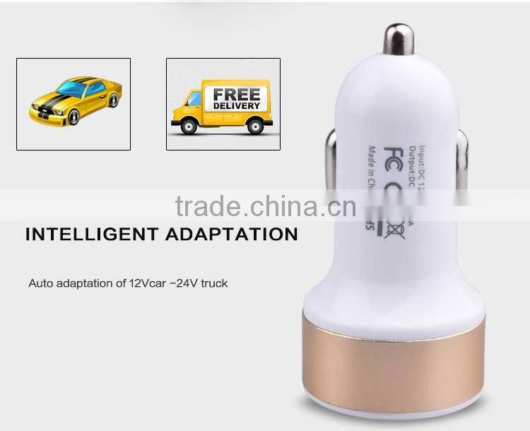 2016 Hot selling Portable Double Micro USB Car Charger For Apple and Andriod Device