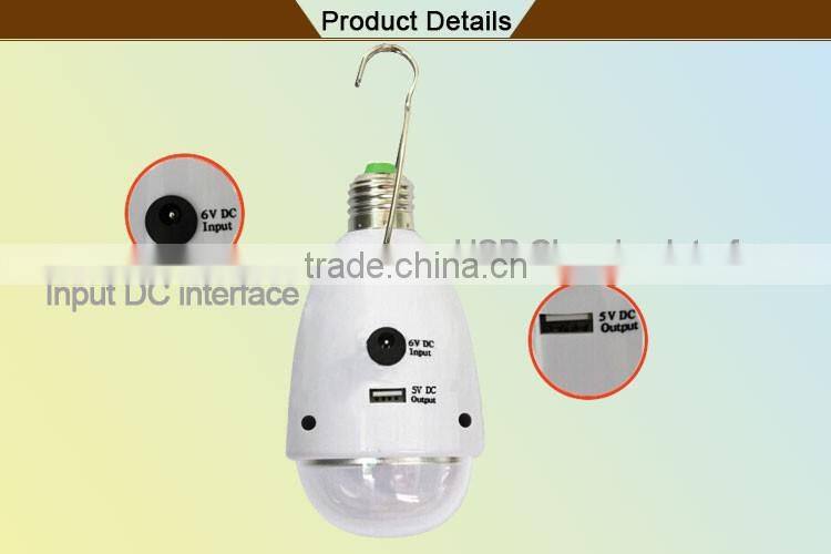 Portable dual usb car charger solar led light solar lamp solar powered light for indoor