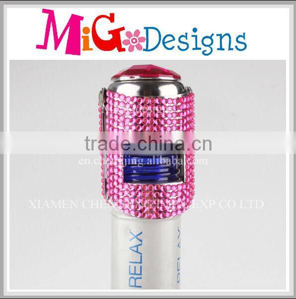 New Product Fancy Pink Crystal Bottle Stopper For Wholesale