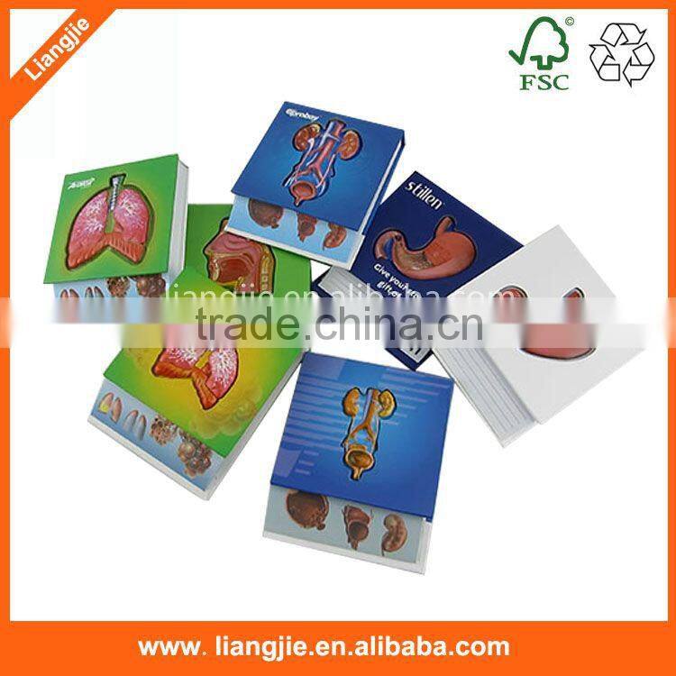 4 sides print custom logo Memo Pad With Wood Pallet case Memo Cube