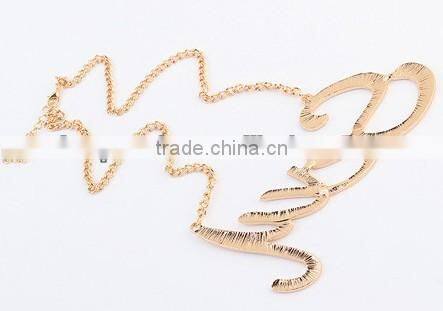 Fashion summer letter pendant gold necklace