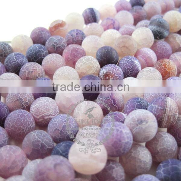 1 string 15inch string,about 38pcs,10mm round shape purple dyed weathered agate loose beads findings supplies 3110168