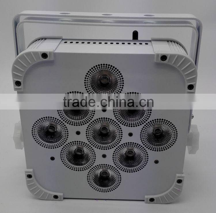 Mobile Stage DJ Par Quad IR WIFI 9*8W 10W 12W RGBW 4 IN 1 LED Rechargeable Battery Wireless Slim Flat Uplight