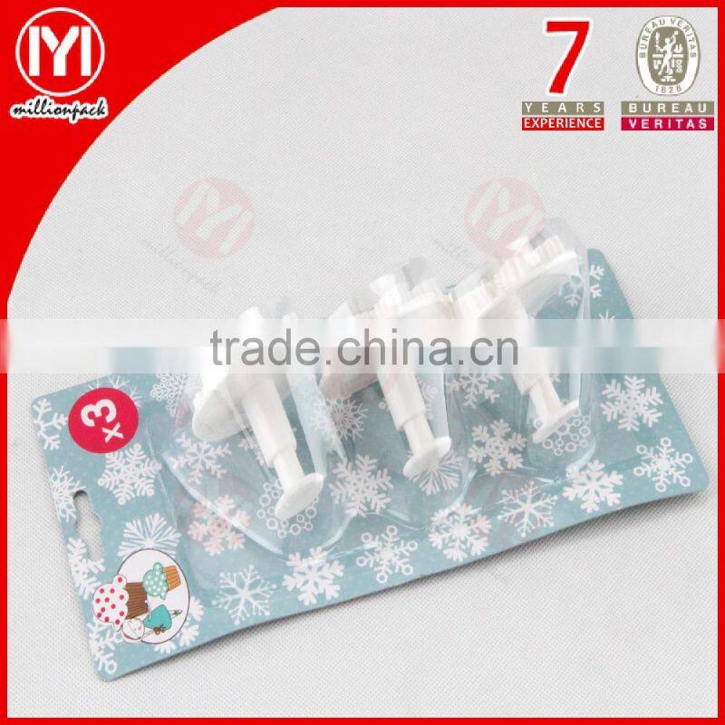3pcs Snowflake shape Plastic Cookie Moulds/Cutter