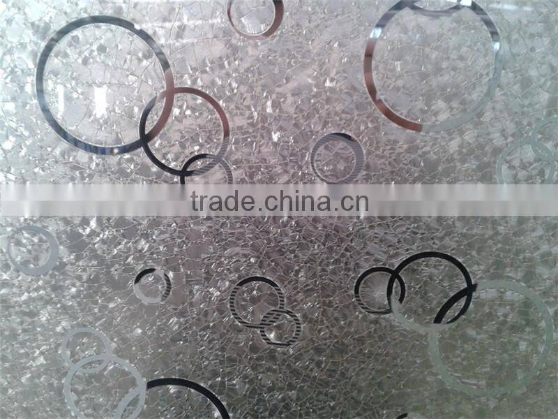 ginde glass high quality design ice flower mirror glass