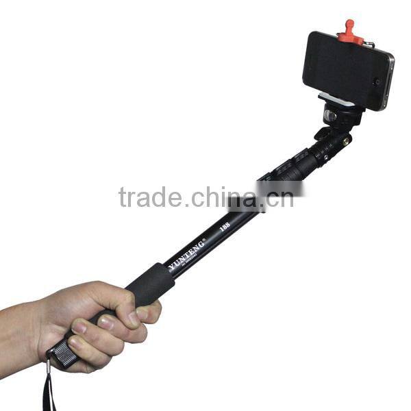 Extendable Handheld Monopod With Clip Mount Holder For Smartphones