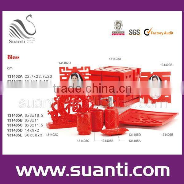 New products chinese souvenir red decorative flower vase for wedding