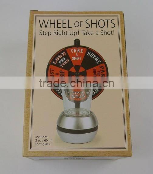 Fairly Odd Novelties Wheel Of Shots Drinking Game Spinning Shot Glass, Clear