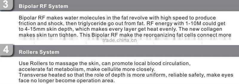 Bipolar Radio Frequency Vacuum Roller Cavitation Slimming machine