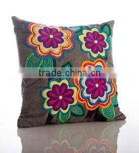 HANDCRAFT FLOWER EMBROIDERED BACKREST PILLOW