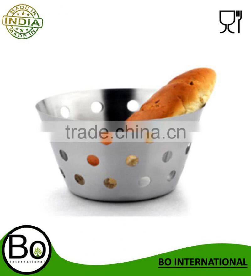 Stainless Steel Silver Bread Basket 22 cm Washable Bread Basket