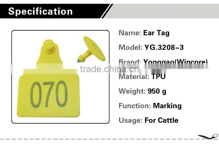 Livestock cow ear tag with laser printing number cow ID tag animal ear tag