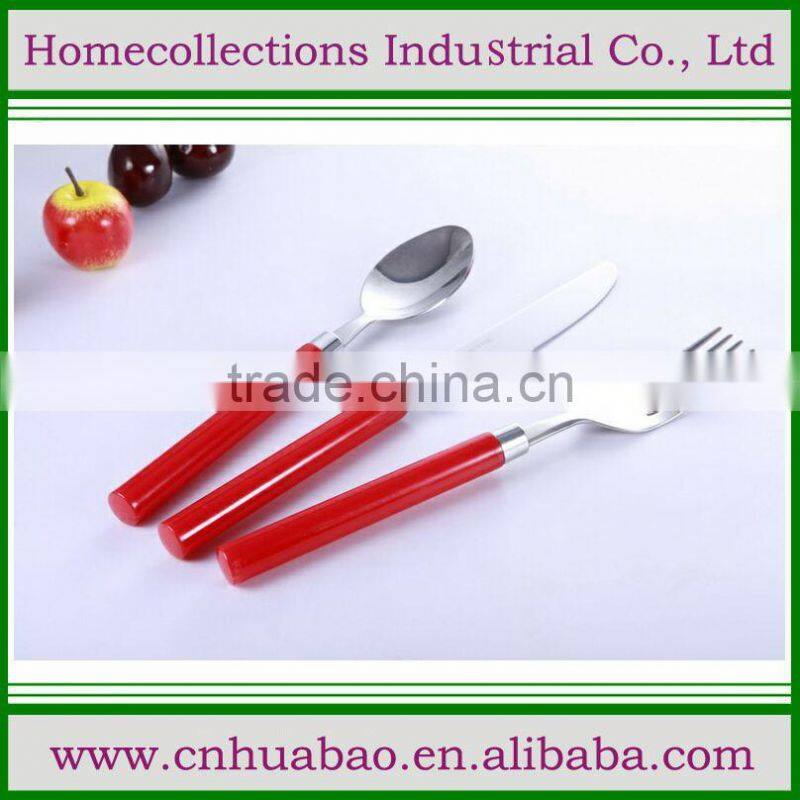 standing cutlery spoon fork knife set with plastic handle with unique design