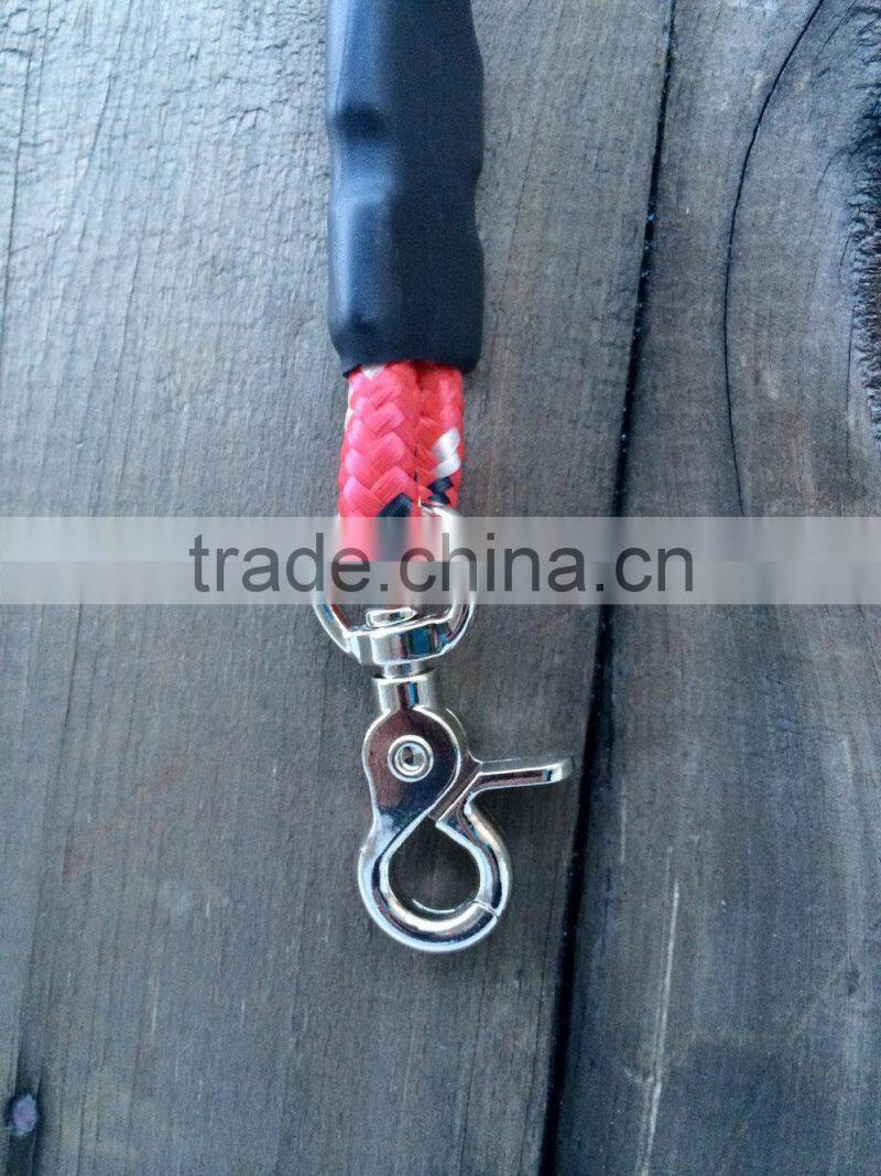 Heavy Duty Climbing Rope Dog Leash - 3/8 Inch Rope - Red and Black/White Line