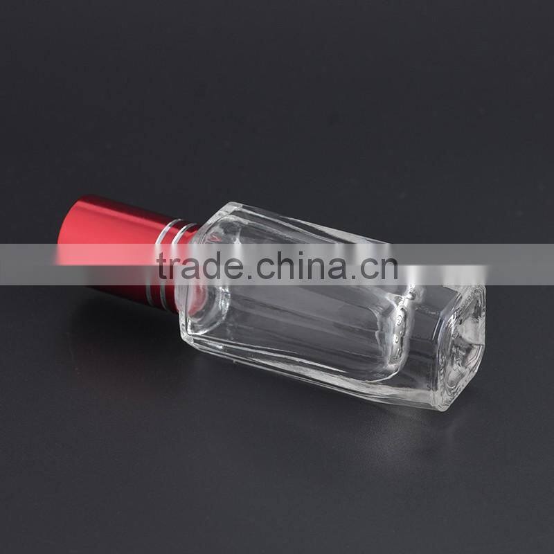 12ml clear glass roll on deodorant bottles with stainless steel roller ball and black screw cap