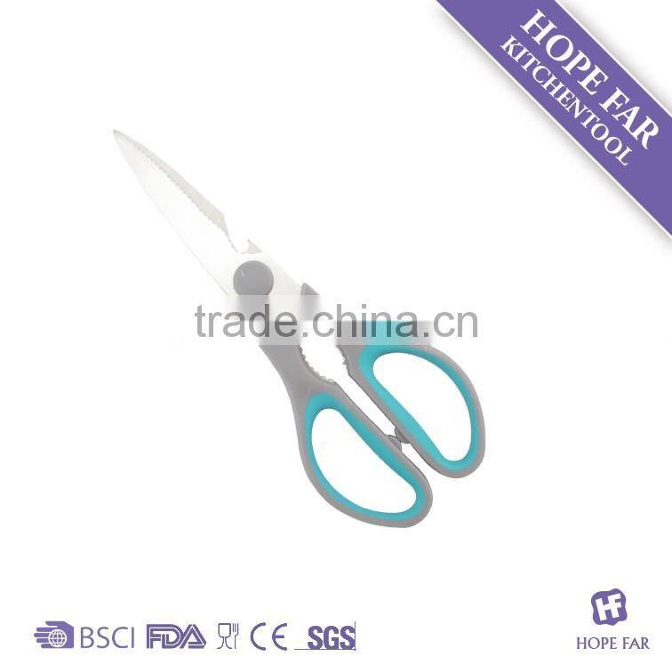 0200038 Multi-functional soft handle kitchen shear scissors