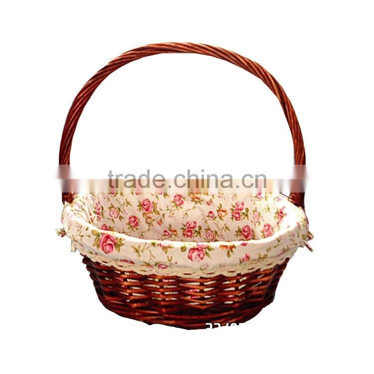 S&D cheap price handmade water proof wicker disposable willow oval gift basket with handle