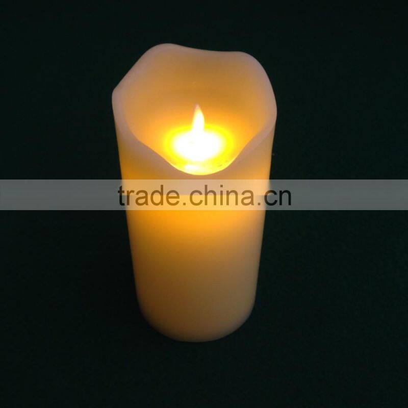 flameless moving wick real wax pillar led candle with timer multifuction led candle light
