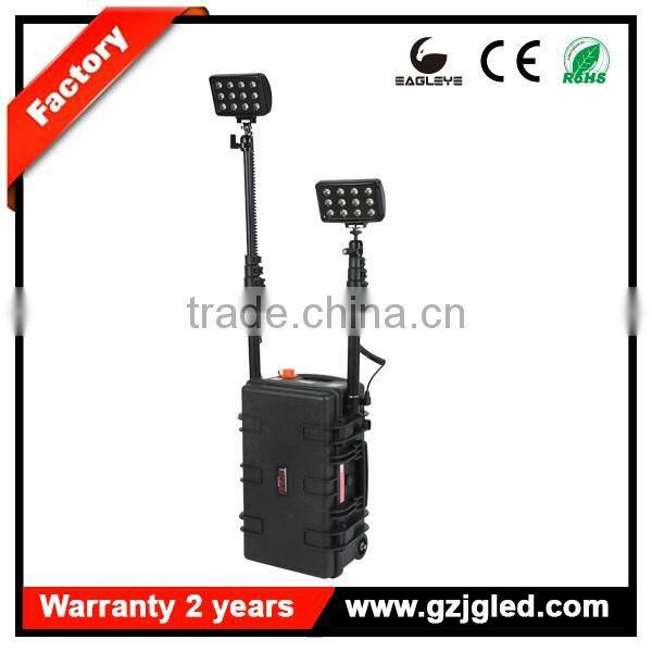heavy duty rechargeable searchlight IP67 72w 4000lm mobile light tower rechargeable remote area led High Mast work light