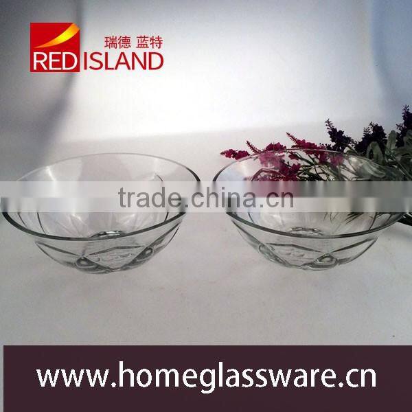 2016 wholesale hight white Lotus pattern salad glass bowl