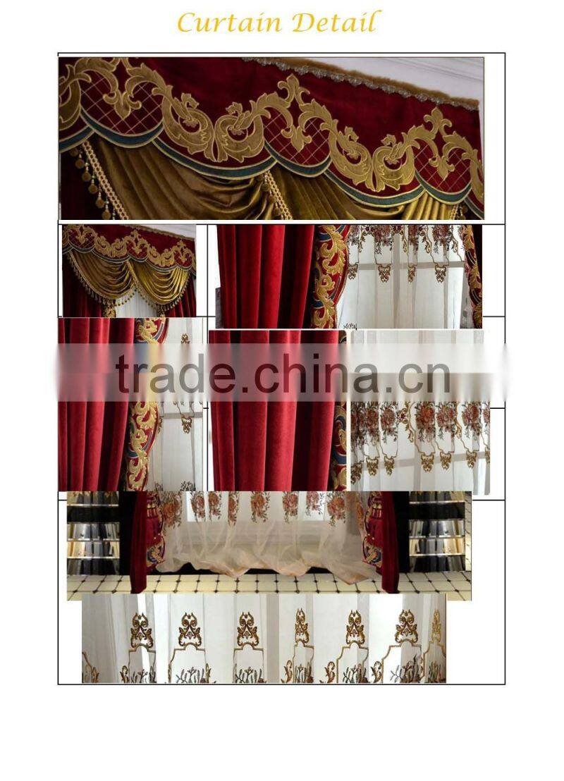 Very Elegant and Romantice Coffee Color Drapery Living Room Bay Window Blackout Curtain and White Sheer Curtain Set