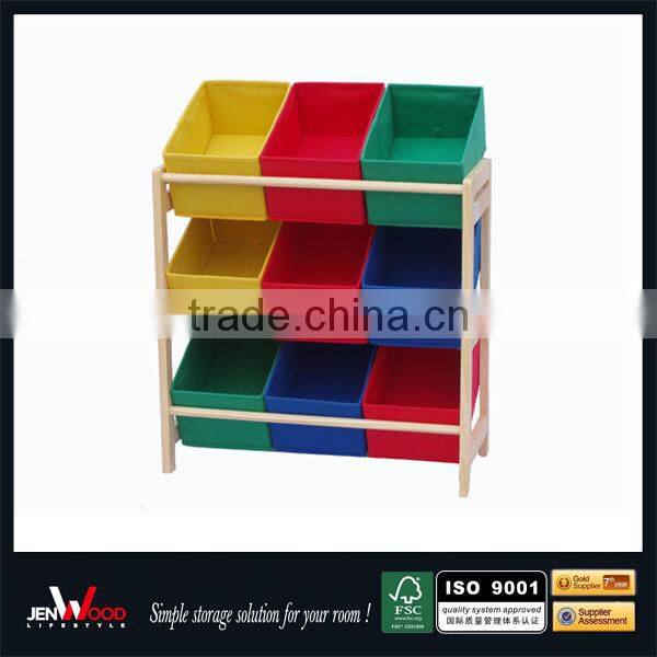 multi colors 3 tier MDF kids toy cabinet