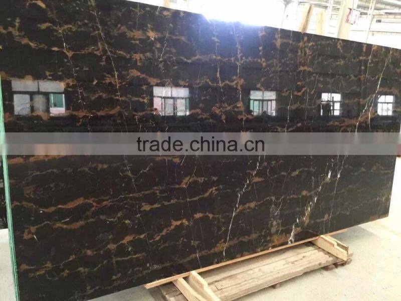 Polished portoro gold marble for decoration