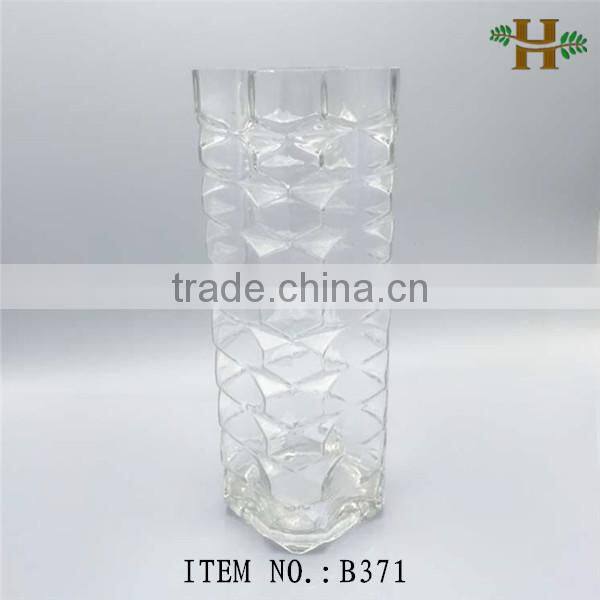 square shaped cheap crystal floor vase