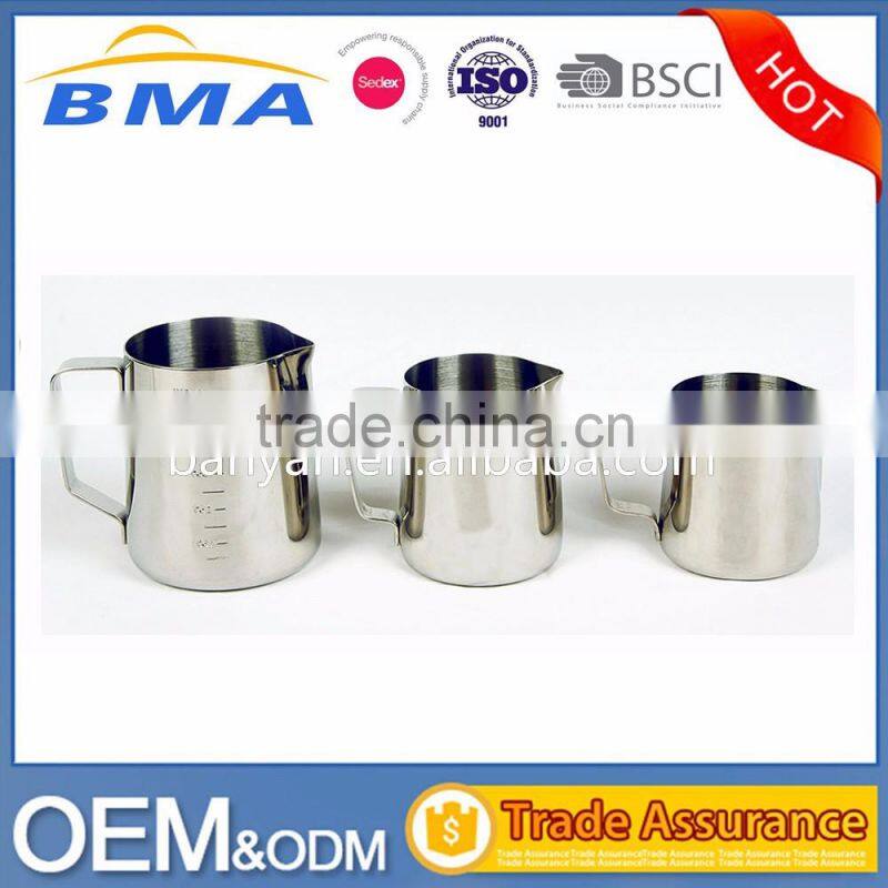 Stainless Steel Milk Pour Pot Cup Mug Frothing Pitcher with Measurements