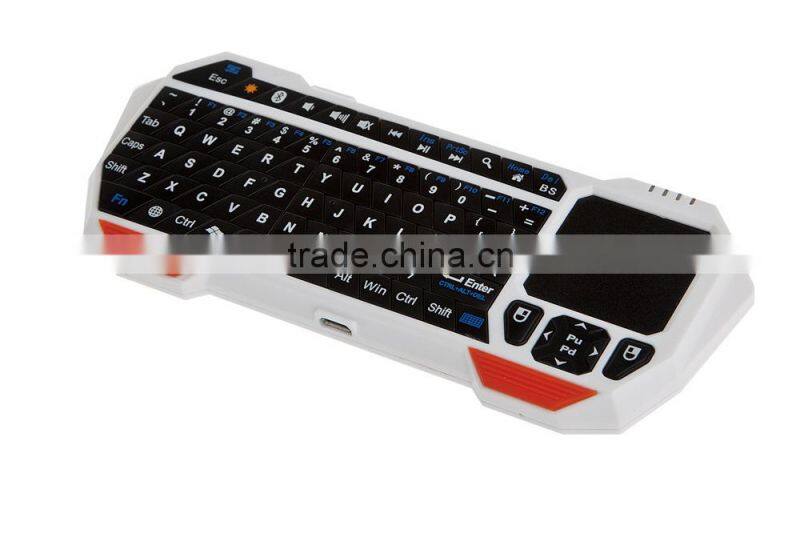 Wireless Bluetooth Mini Keyboard with Built-in Touchpad air mouse remote control for Android and iOS
