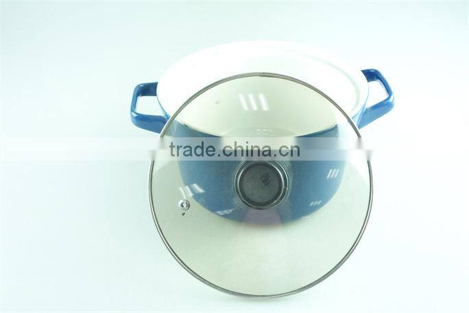 fashion new design porcelain tureen, blue ceramic tureen with glass lid,double ear tureens