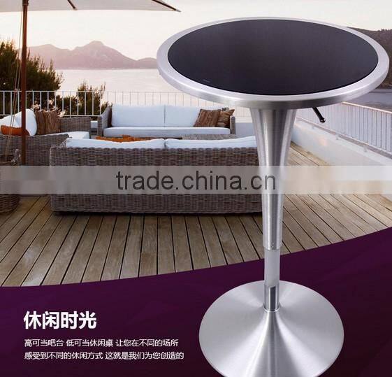Modern simple lift fashion round high bar table tempered glass coffee table home leisure high cocktail table YYB090