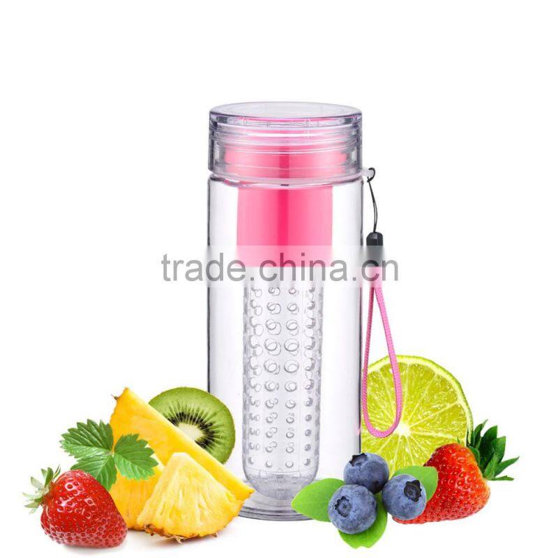 water bottle fruit infuser FDA approved bpa free plastic Tritan fruit infuser bottle 26 oz
