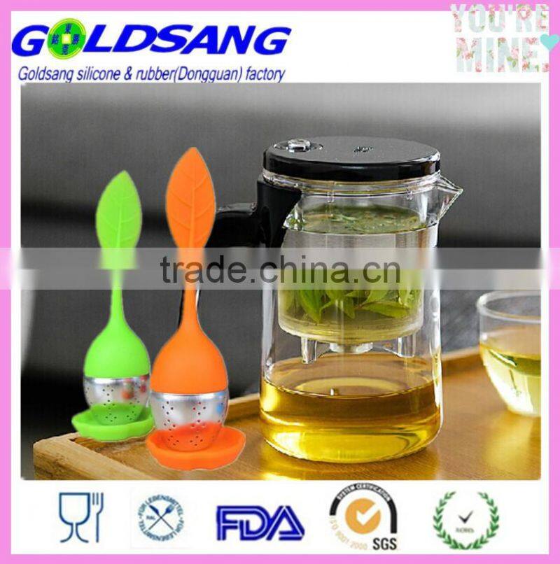 silicone christmas gifts Tea Infuser Strainer with Resting Plate