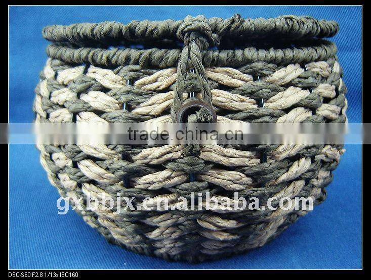 Brown round paper rope hobby craft box
