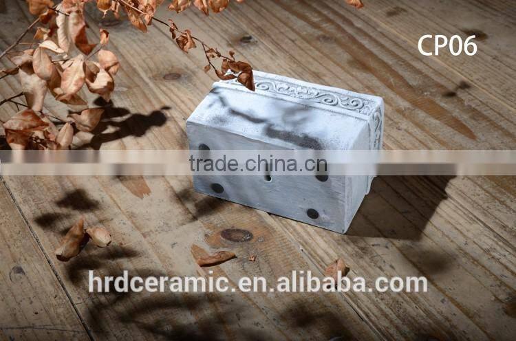 Outdoor cement garden planter paint plant pots