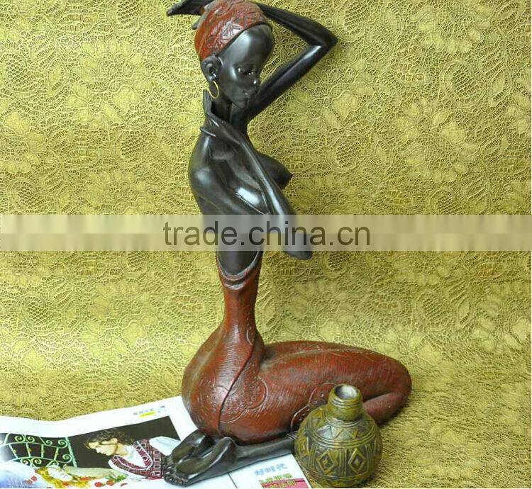 Black African girl resin sculpture series,interior decorations sculpture