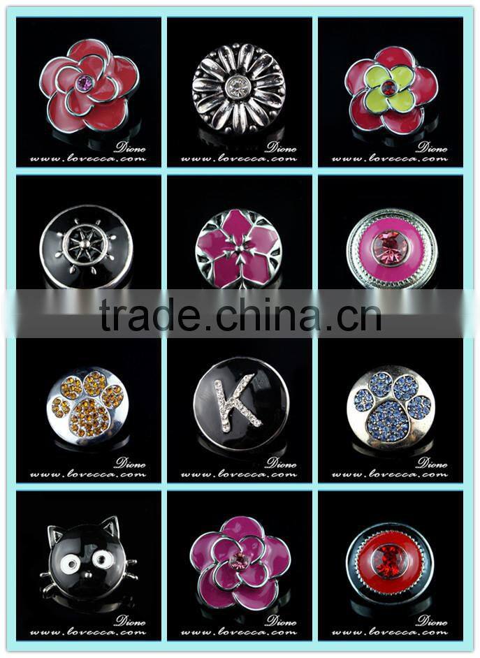 Fashion Jewelery Hot Products Pendant Snap Button Jewelry Necklace Press Snap Necklace With A Chain In Stock