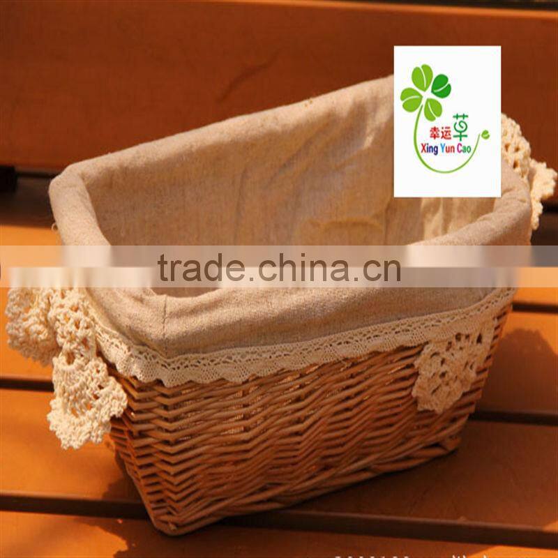 dark brown cosmetic wicker basket