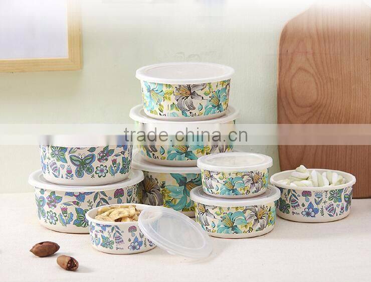 BSCI Audit Hot-sell Eco Natural Bamboo Fiber Print Food Container