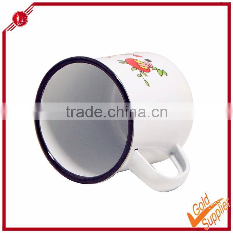 flower decal ceramic copy white enamel mug