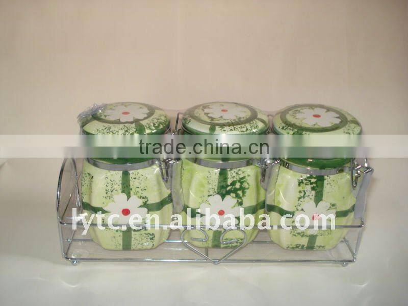 3pcs airtight ceramic canister sets
