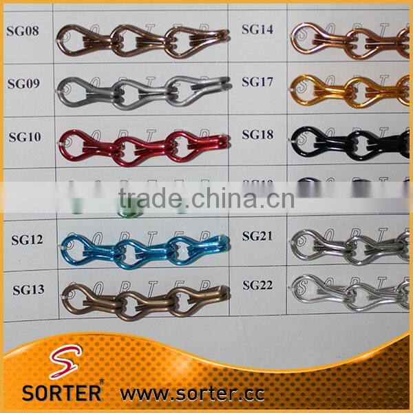Functional 100% Anodized Colored Aluminum Double Hook Link Chain