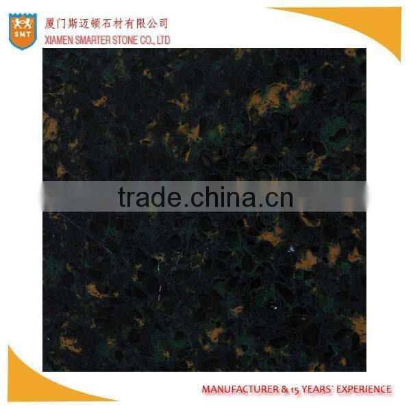 Black Artificial Quartz Stone with Brown Spot