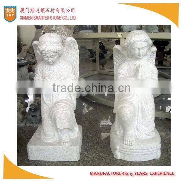 White angel granite stone carving statue for garden