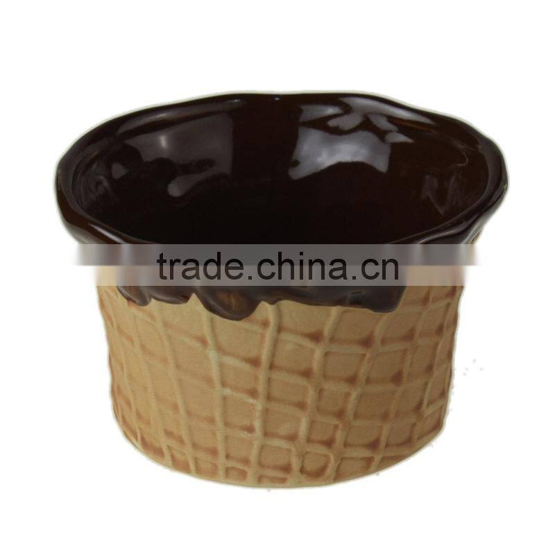 4.5" chocolate customized ceramic ice cream bowl